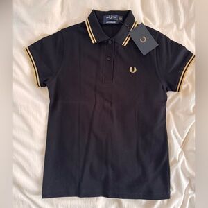 Fred Perry Black Polo with Gold Trim